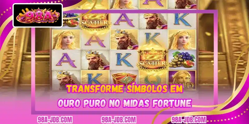 Transforme símbolos em ouro puro no Midas Fortune